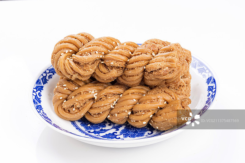 天津特色小吃麻花特写图片素材