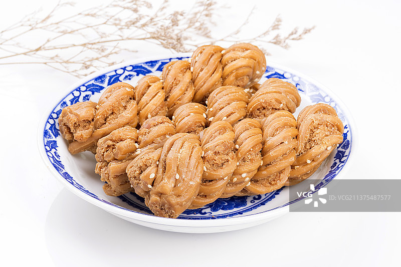 天津特色小吃麻花特写图片素材