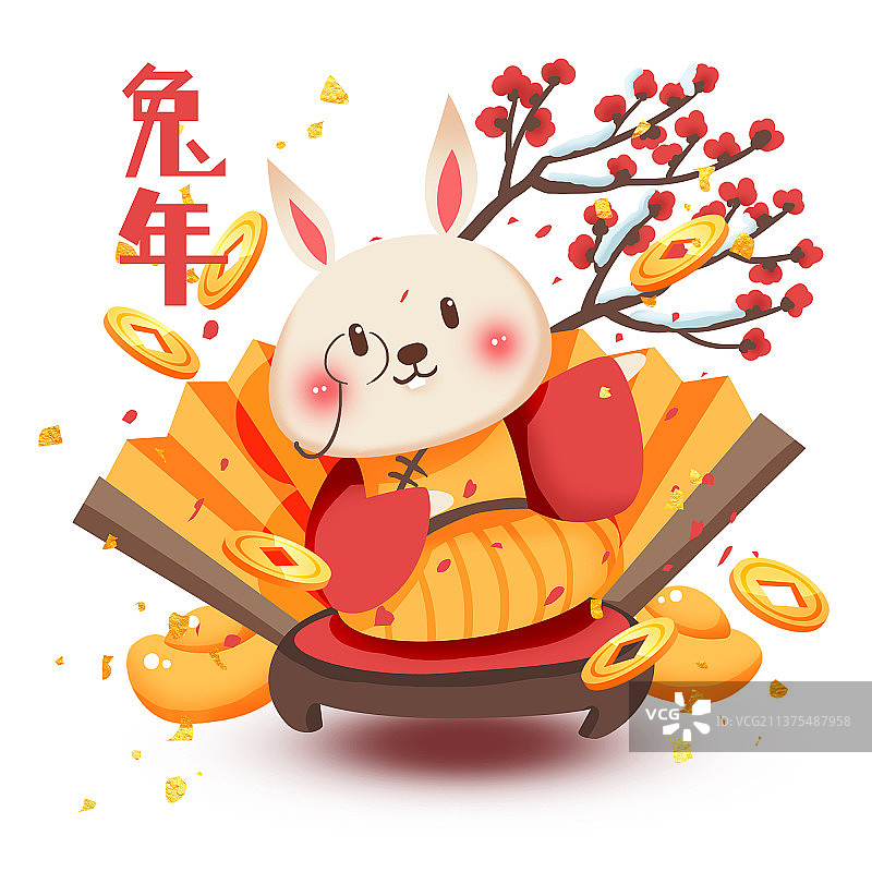 兔年可爱卡通小兔子图片素材