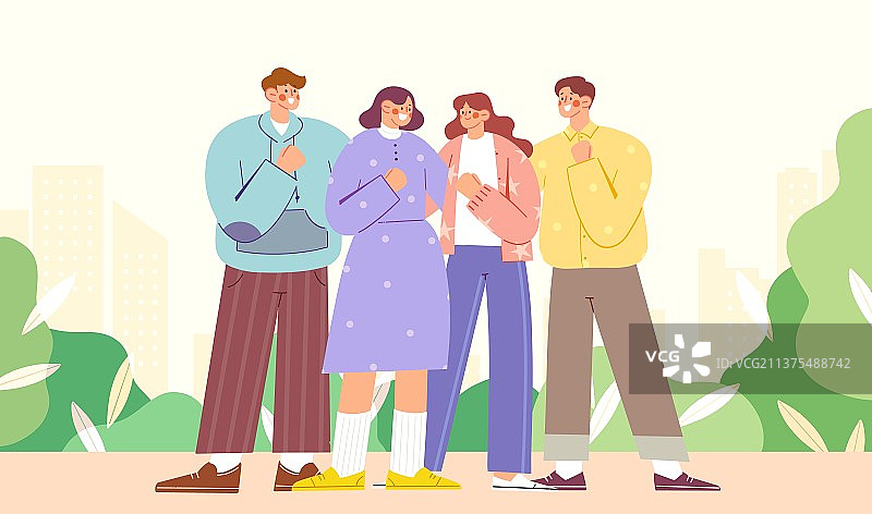 充满活力的青年男女图片素材