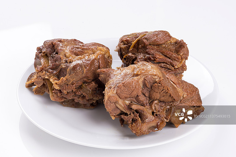 一盘酱排骨熏排骨特写图片素材