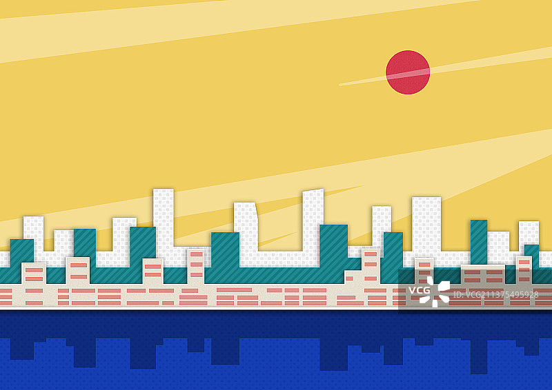 城市建筑扁平插画图片素材