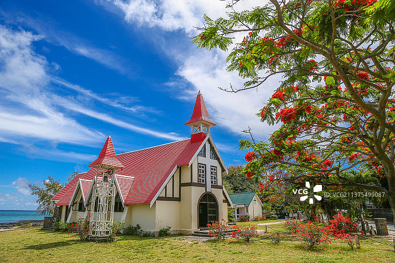 毛里求斯红顶教堂图片素材