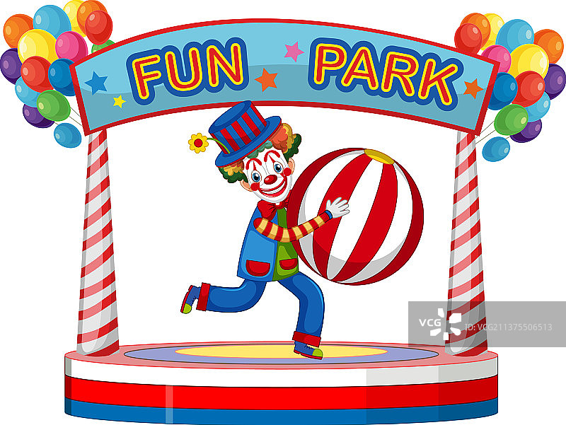 白色背景上的舞台表演小丑图片素材