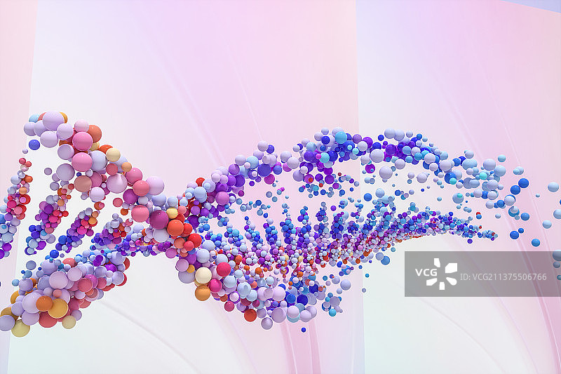 3D彩色气球在晴空下的低角度视图图片素材