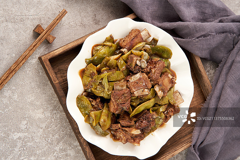 东北菜排骨炖豆角场景图图片素材