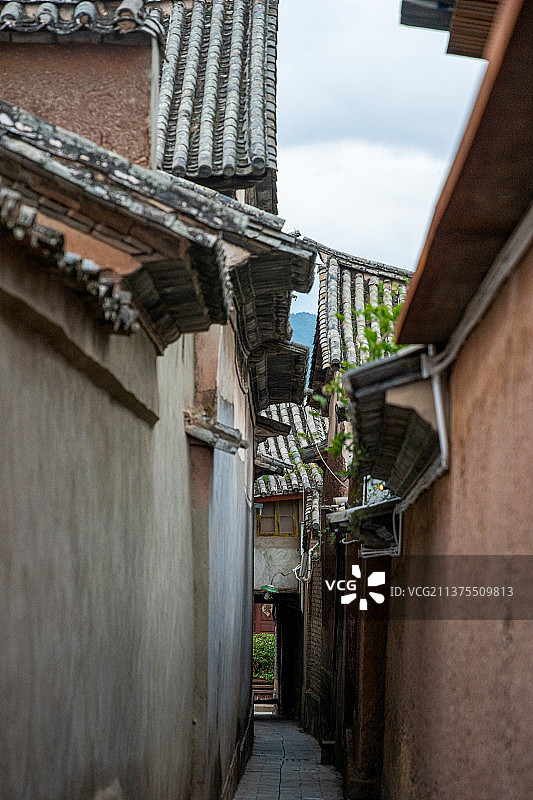 云南大理巍山古城小巷风光图片素材