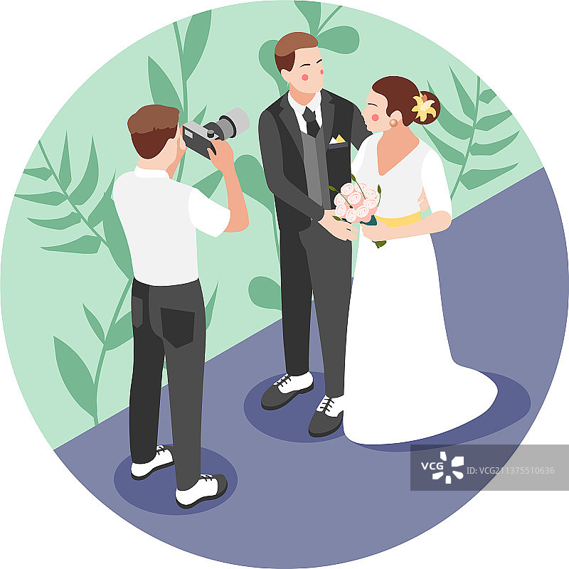 婚礼照片圆形构图图片素材