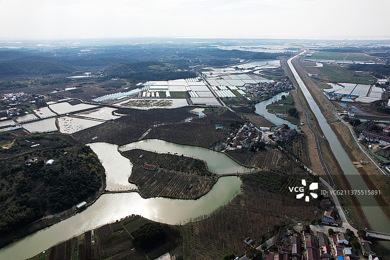 航拍江苏溧水晶桥镇图片素材