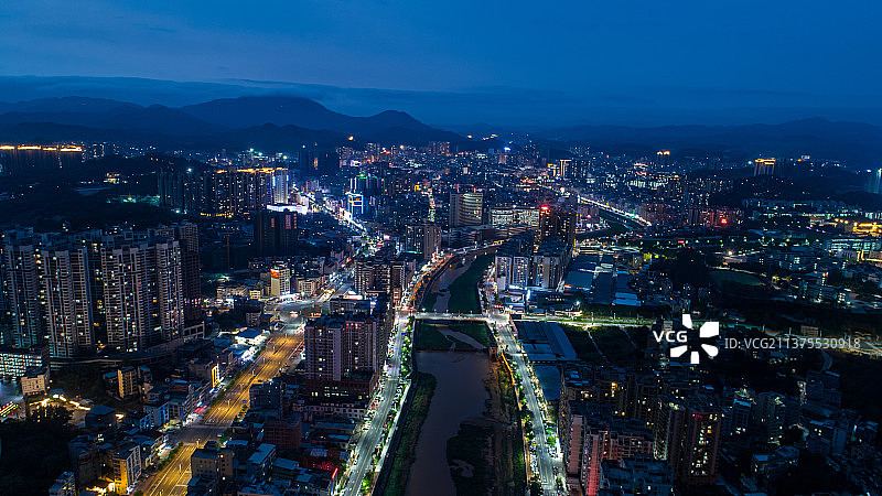 信宜夜景航拍图片素材