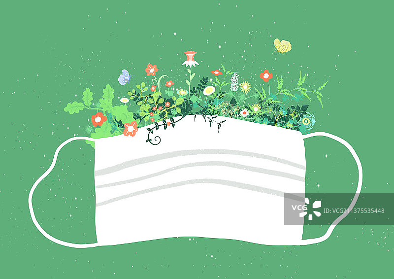 口罩开花图片素材