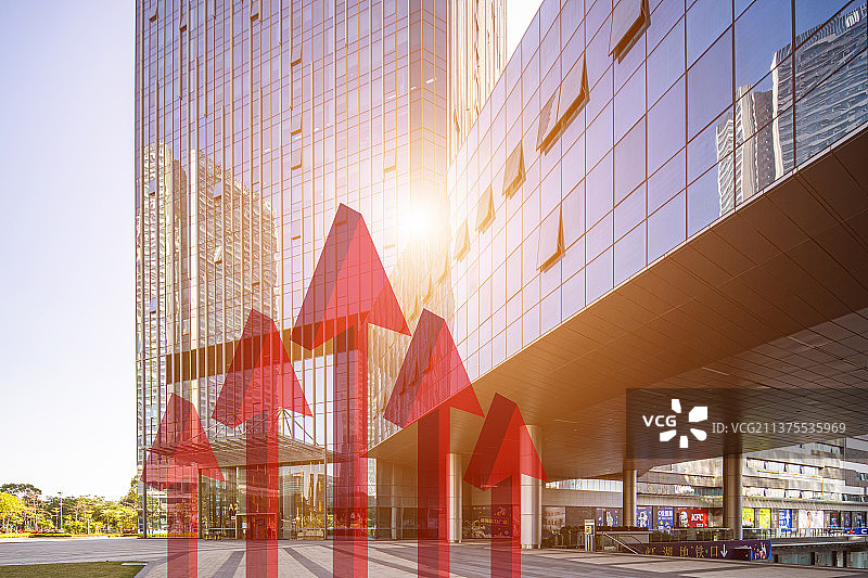 房地产,房价上升红色箭头图片素材