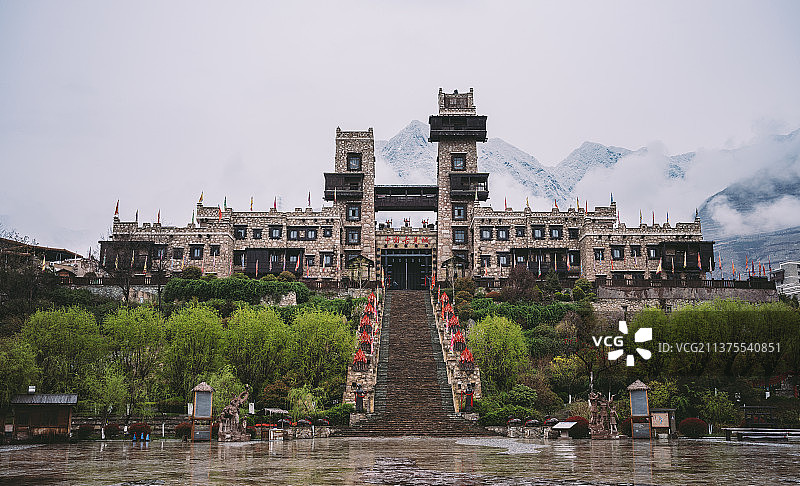 茂县中国古羌城开城门仪式记录图片素材