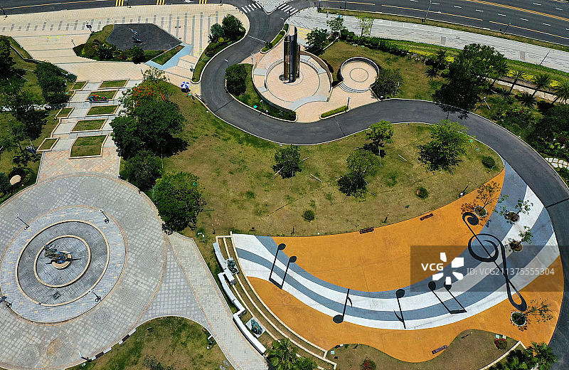 广东省深圳市龙华区白石龙音乐主题公园航拍图片素材