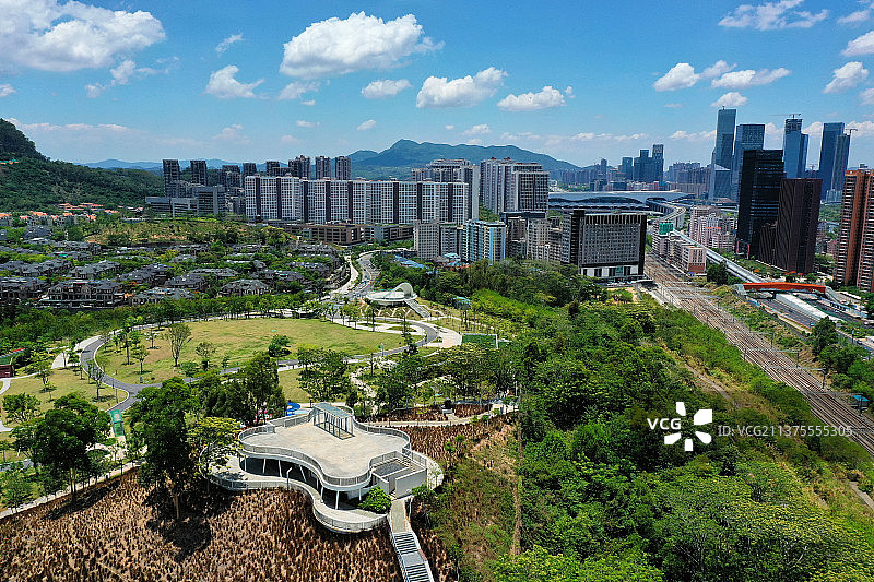 广东省深圳市龙华区白石龙音乐主题公园航拍图片素材