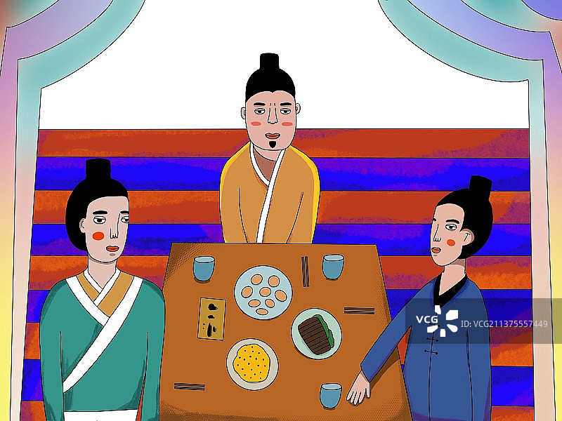 三个古人图片素材