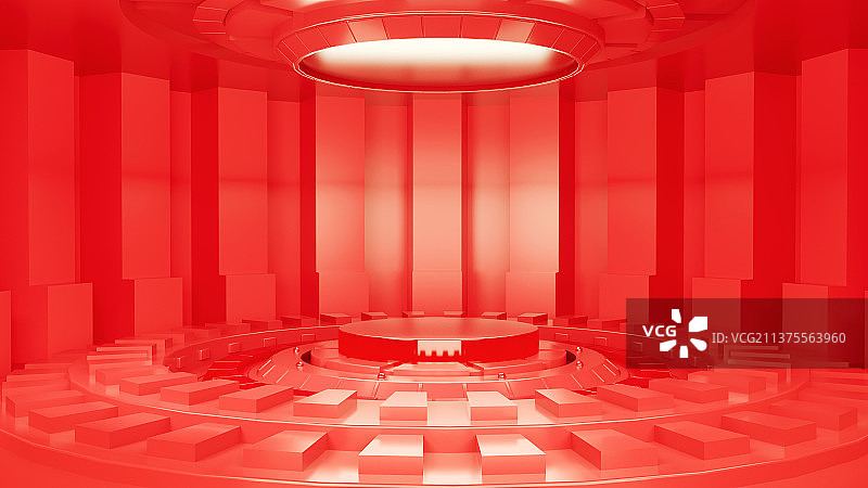 红色酷炫空间场景图片素材