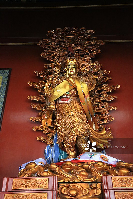 北京雍和宫雍和门韦驮雕像图片素材