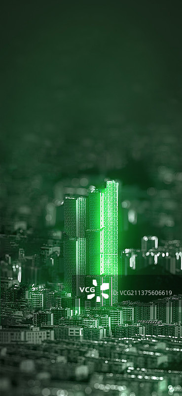 黑客帝国风格的大楼图片素材