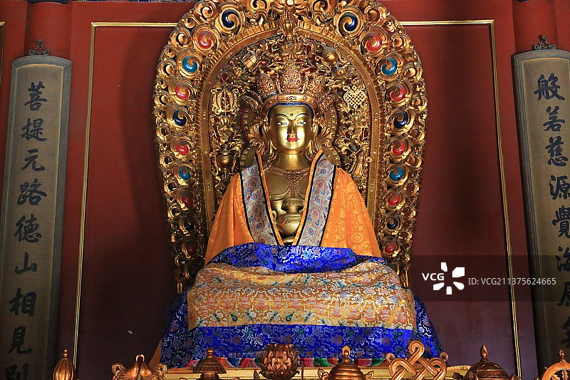 北京雍和宫永佑殿无量寿佛图片素材