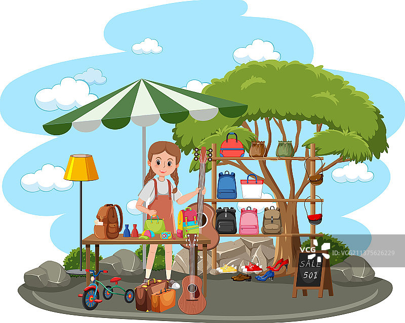 二手服装跳蚤市场概念店铺图片素材
