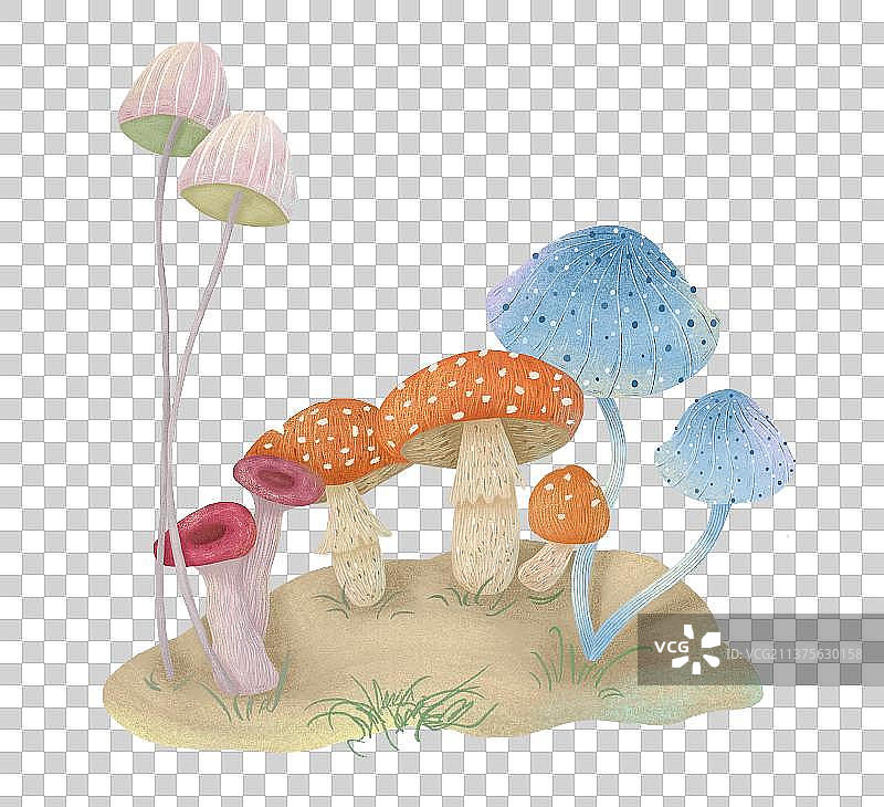 蘑菇儿童手绘插画图片素材