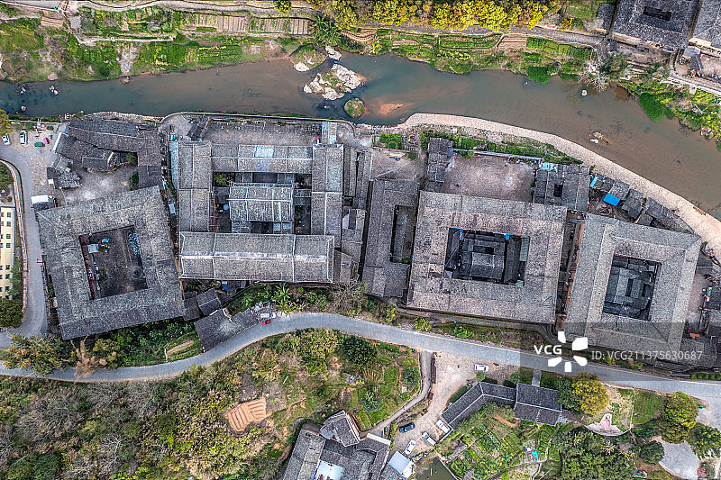 世界文化遗产、全国重点文物保护单位福建省漳州市客家土楼民俗文化村图片素材