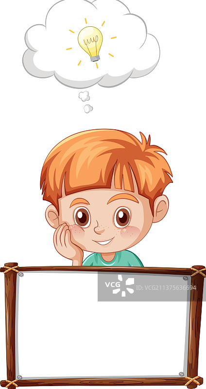 思考的男孩模板图片素材