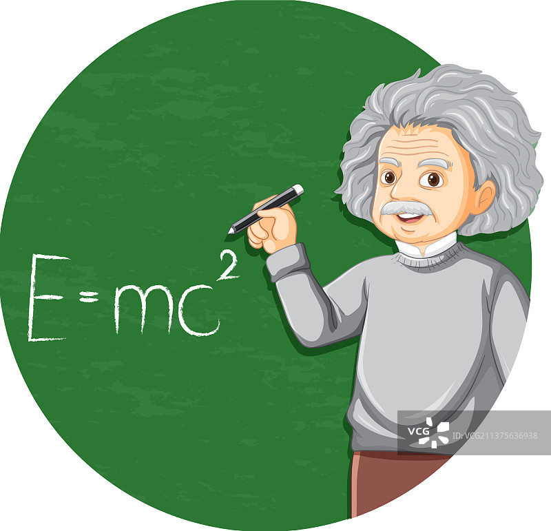 卡通风格的阿尔伯特·爱因斯坦肖像图片素材