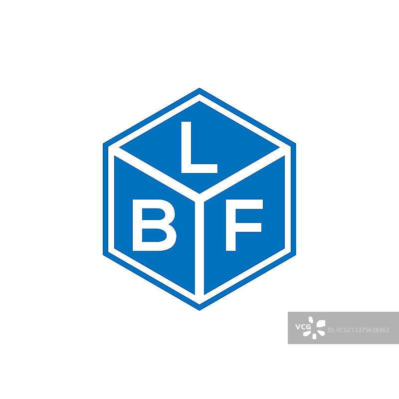 黑色背景上的LBF字母标志设计图片素材