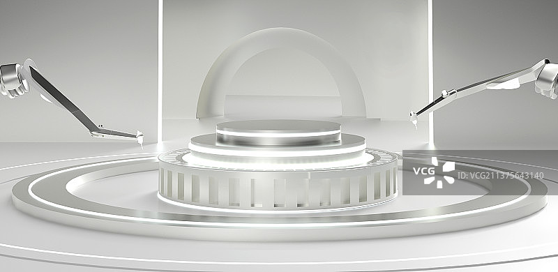 银色酷炫科技空间场景图片素材