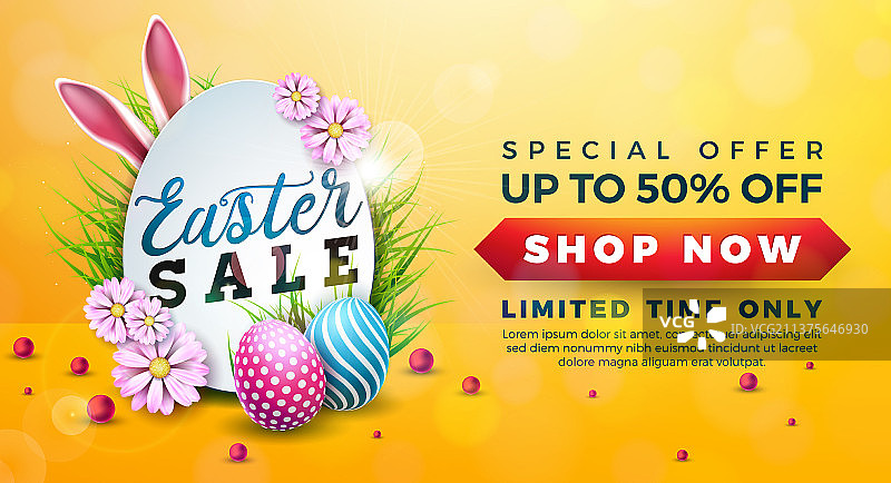 彩色彩蛋复活节促销图片素材