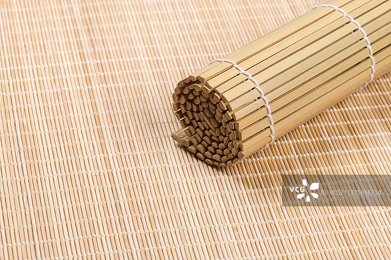 竹帘竹席茶席特写图片素材