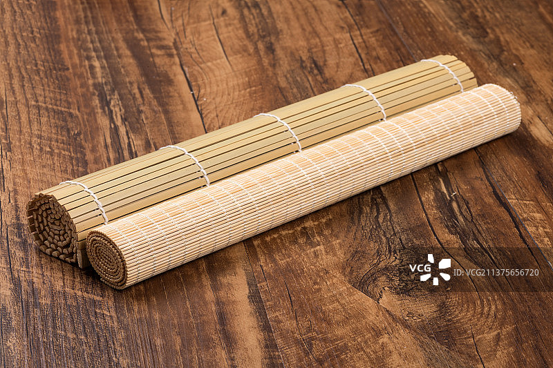 竹帘竹席茶席特写图片素材