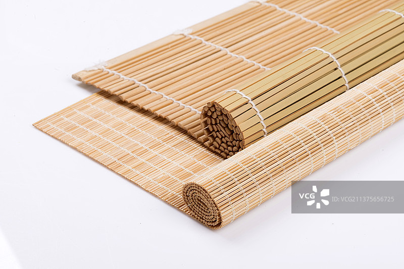 竹帘竹席茶席特写图片素材