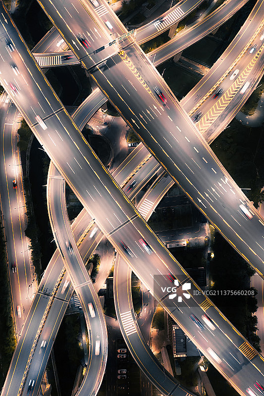 纵横交错的贵阳黔春立交桥俯视图图片素材