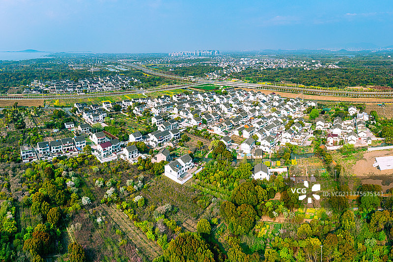 江苏省苏州高新区镇湖街道太湖边江南田园乡村图片素材