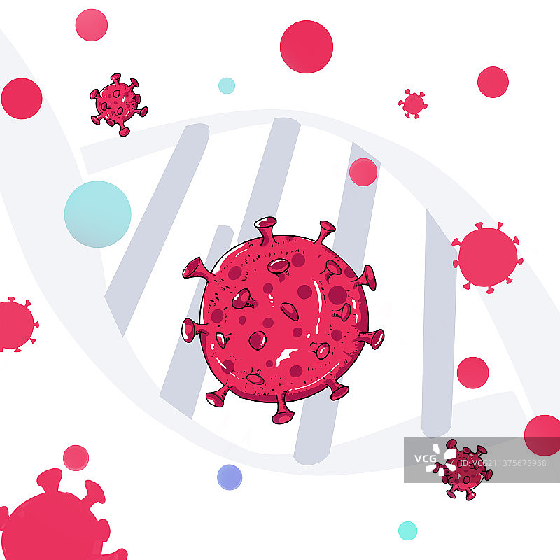 被病毒感染的普通细胞图片素材