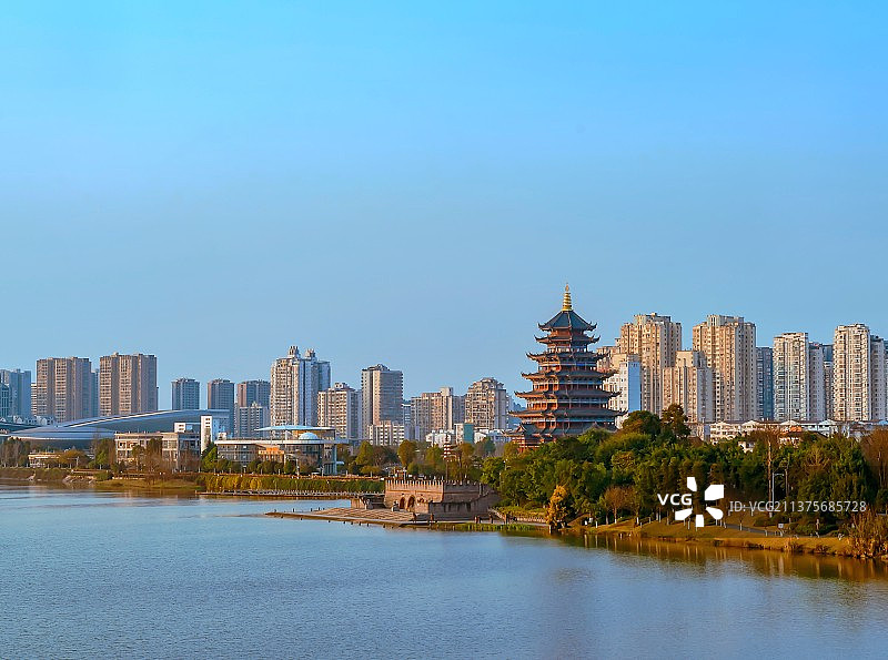 遂宁观音湖临仙阁图片素材