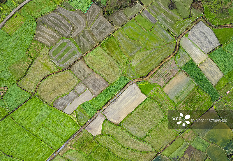 江西南方乡村田野航拍风光图片素材