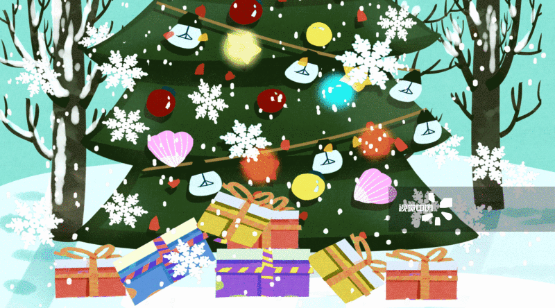 圣诞节圣诞树背景GIF动图图片素材