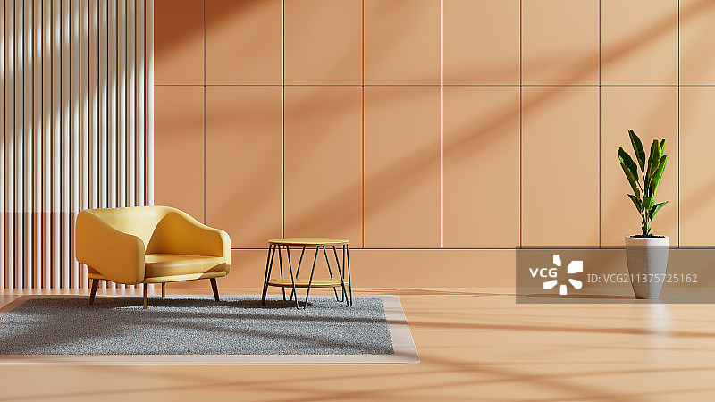 3D室内极简风格背景墙图片素材