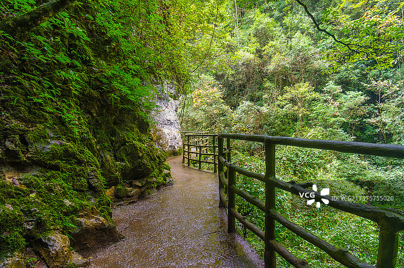 湖北恩施建始地心谷风景区秋季风光图片素材