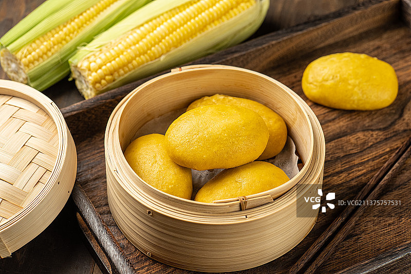 玉米粗粮馒头图片素材