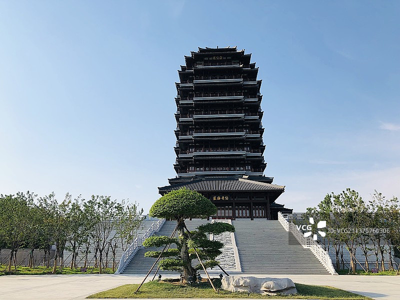 淄博齐盛湖公园（海岱楼）图片素材