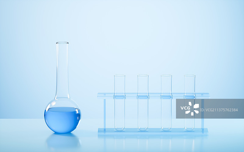 烧瓶与试管模型3D渲染图片素材