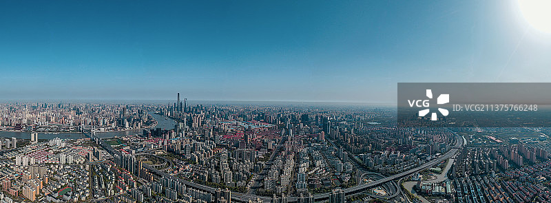 上海市浦东地区的全景风光图片素材
