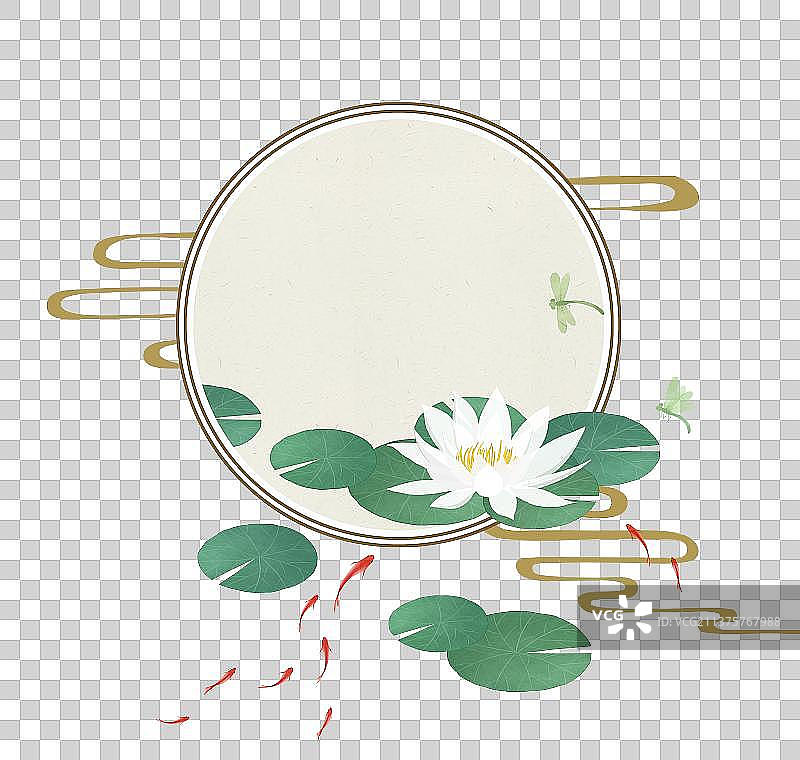 中式莲花边框素材图片素材