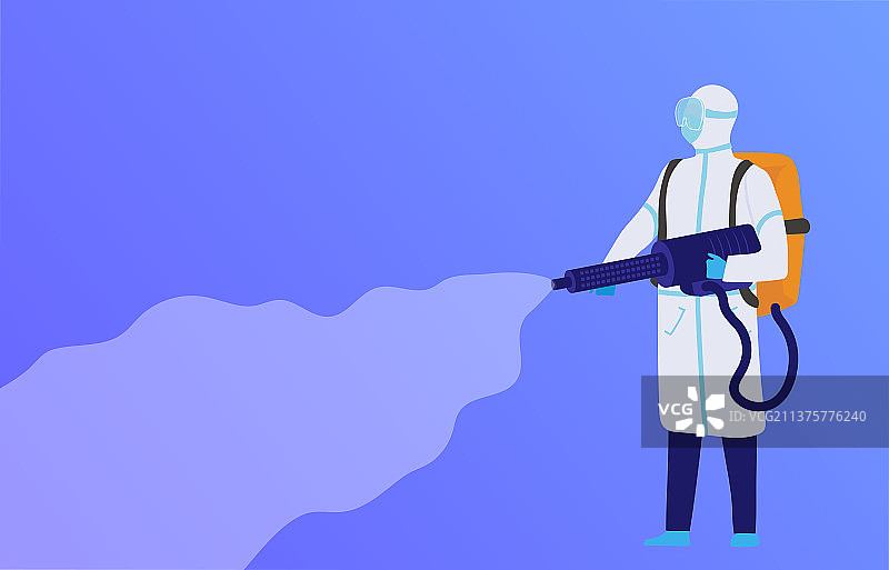 进行疫情消毒防控的医护人员图片素材