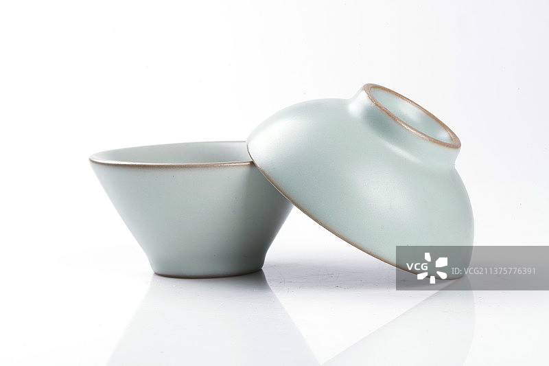 汝瓷茶杯茶盏特写图片素材